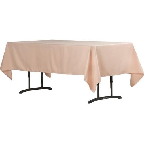 Homerokk - Nappe Unie Rectangulaire 140x300 Ivoire 100% Polyester Traitée Anti Taches