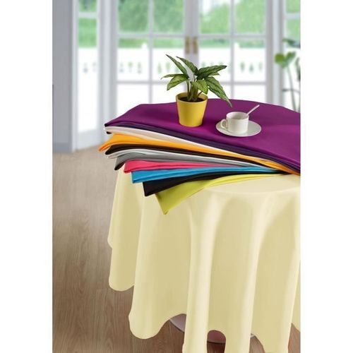 Nappe Unie Ronde 180 Cm Anti -Taches De Maison & Marques Beige Nap0263