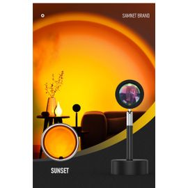 Sunset Lampe Usb 180 Degrés De Rotation Sunset Projecteur Led Lampe Coucher De Soleil Romantique