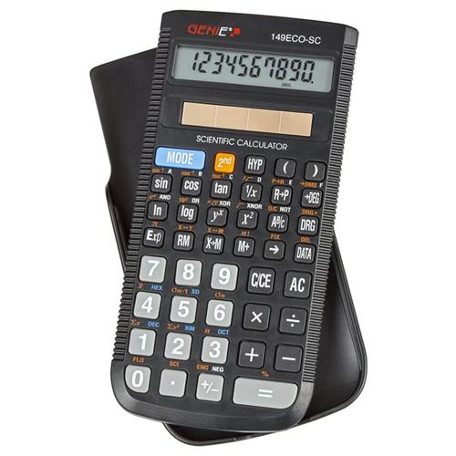 Calculatrice scientifique Genie 149 ECO-SC à énergie solaire, Label Der Blaue Engel Noir