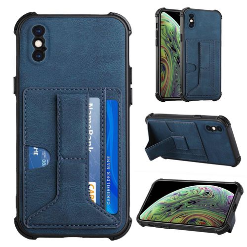Etui Iphone X, Coque À Cartes De Rêve En Cuir Pu Pour Iphone X, Adapté À L'étui Pour Téléphone Iphone X - Bleu