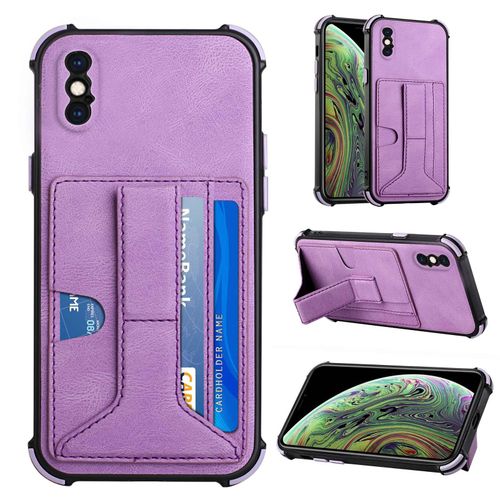 Etui Iphone X, Coque À Cartes De Rêve En Cuir Pu Pour Iphone X, Adapté À L'étui Pour Téléphone Iphone X - Violet