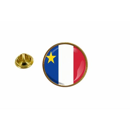 Pins Pin Badge Pin's Drapeau Acadie Acadien Canada Rond Cocarde