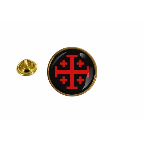 Pins Pin Badge Pin's Drapeau Croix Jerusalem Templier Noir Thermocollan