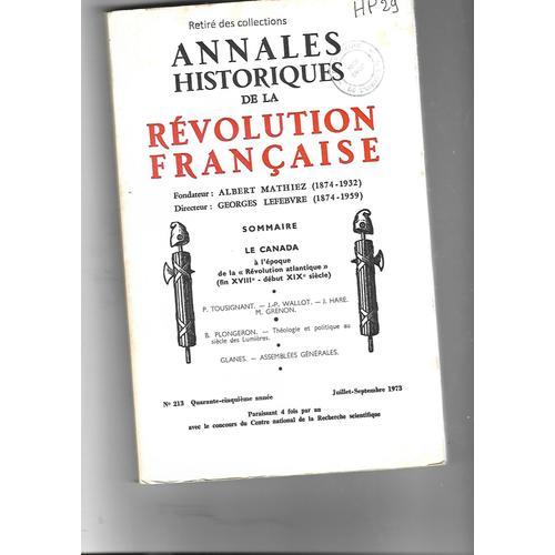 Annales Historiques De La Révolution Française