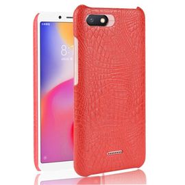 Xiaomi Redmi 6a Étui Pour Classique Élégant Housse De Protection Anti Éraflure Compatibilité Mode Classique D'alligator - Rouge