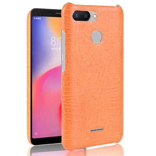 Xiaomi Redmi 6 Étui Pour Classique Élégant Compatibilité Anti Éraflure Housse De Protection Mode Classique D'alligator - Couleur Orange