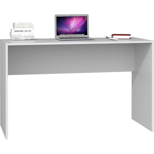 Plus - Bureau Contemporain 120x76x50 Cm - Plateau Large Et Confortable - Table Ordinateur - Design Moderne & Fonctionnel - Blanc