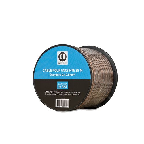 D2 Diffusion - Câble pour enceintes (2x 2,5mm² - 25 m)