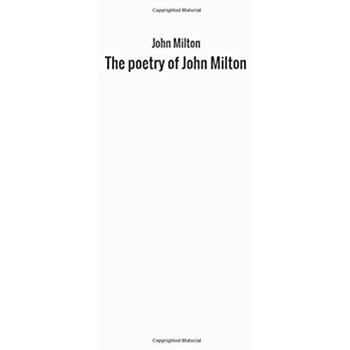 The Poetry Of John Milton