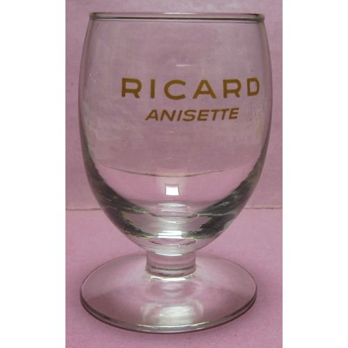 Ancien Verre Ricard Anisette - Sérigraphie Jaune