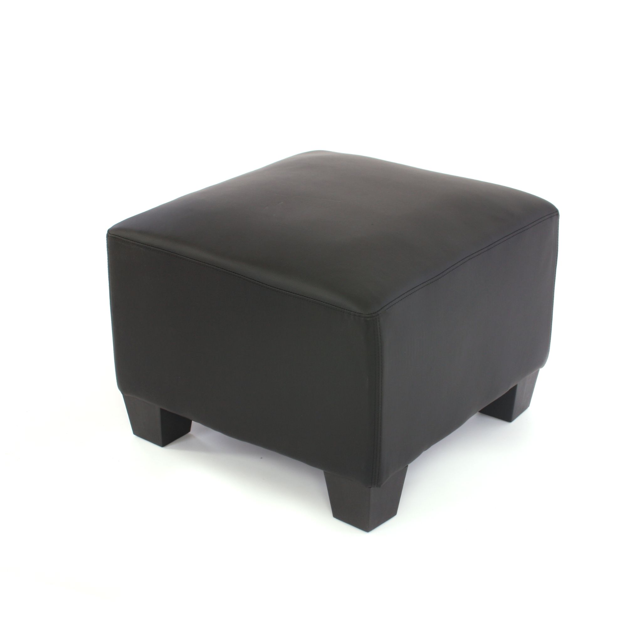 Canapé-élément pouf repose-pied lyon, modulaire, simili-cuir, noir -  Conforama