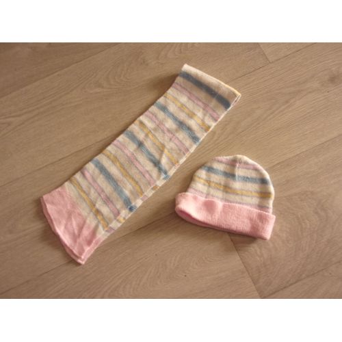 Echarpe + Bonnet Bout'chou Tons Pastels Bébé Fille