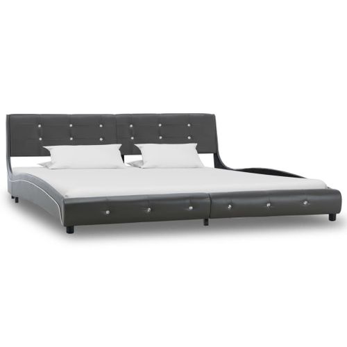 Vidaxl Cadre De Lit Gris Similicuir 180x200 Cm