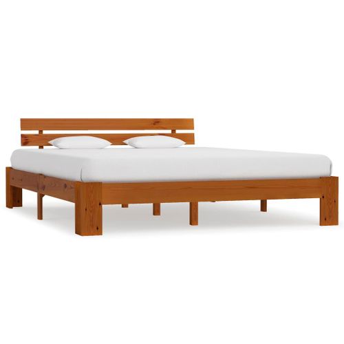 Vidaxl Cadre De Lit Marron Miel Bois De Pin Massif 160 X 200 Cm