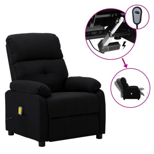Vidaxl Fauteuil Électrique De Massage Noir Tissu