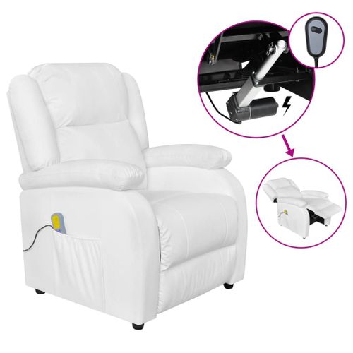 Vidaxl Fauteuil Électrique De Massage Bordeaux Tissu