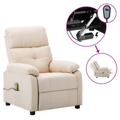 Vidaxl Fauteuil Électrique De Massage Crème Tissu