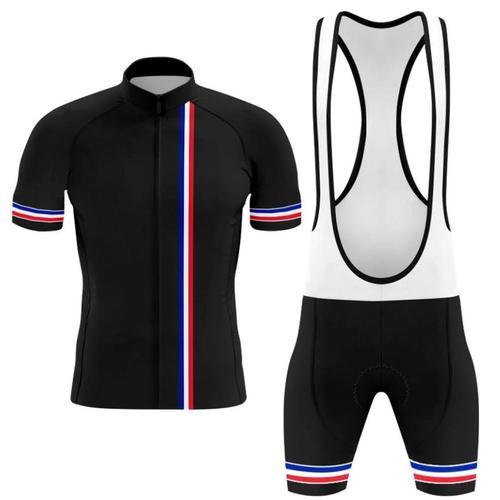 France Maillot De Loisir Cyclisme Homme Manches Courte + Cuissard À Vélo Gel Vetement De Vtt