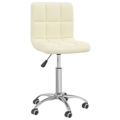 Vidaxl Chaise Pivotante De Bureau Crème Tissu