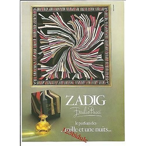 Publicite Papier Ancienne  Parfum Zadig  De Emilio Pucci  Datant De  1973