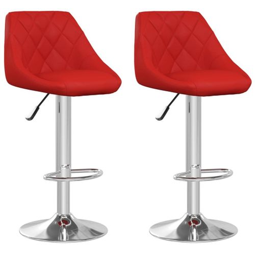 Vidaxl Tabourets De Bar Lot De 2 Rouge Bordeaux Similicuir