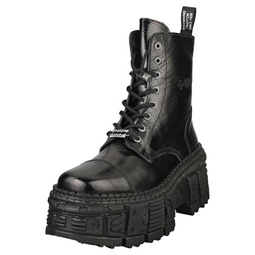 New Rock Black Tank Zip Mixte Adulte Bottes Plate-forme Noir