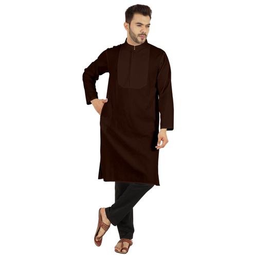 Atasi Indian Solid Kurta Pyjama Ensemble Pour Collier Mandarin Homme Casual Coton Kurta