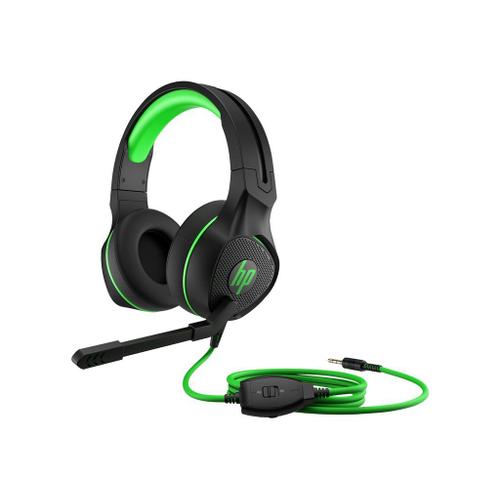 HP Pavilion Gaming 400 - Micro-casque - circum-aural - filaire - jack 3,5mm - vert pomme - pour Portable 24, 27, 590, 595, TP01