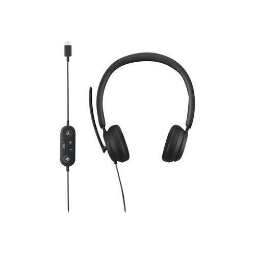 Microsoft Modern USB-C Headset - Micro-casque - sur-oreille - filaire - USB-C - noir - Certifié pour Microsoft Teams