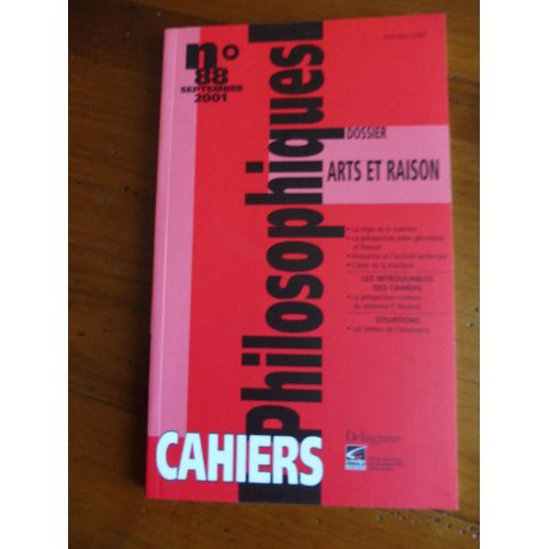 Arts Et Raison Cahiers Philosophiques N° 88