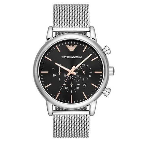 Emporio Armani- Montre Hommes - Quartz - Chronographe- Bracelet Acier Inoxydable Argent - Ar11429 Argent