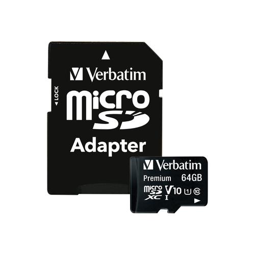 Verbatim Premium - Carte mémoire flash (adaptateur SD inclus(e)) - 64 Go - Class 10 - microSDXC UHS-I