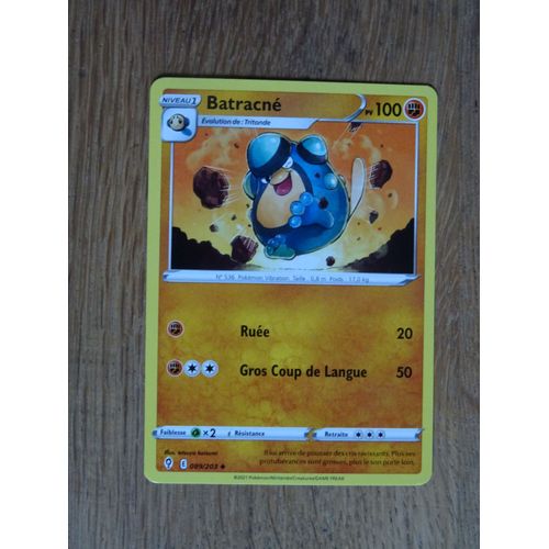 Carte Pokemon Batracné 100 Pv 089/203 - Épée Et Bouclier 7 - Evolution Céleste