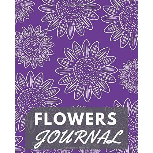 Flowers Journal: 8x10 Lined: Series Notebooks - Organizer- 100 Pages - 8x10 - Lined -Minimalist Cover - Great Gift - Lilac Purple - Writing And Drawing - School Home Writing Notes - Colorfull - Compos