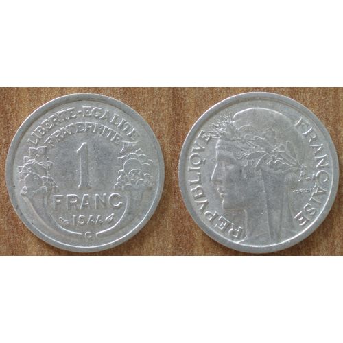 France 1 Franc 1944 C Piece Morlon Aluminium Francs