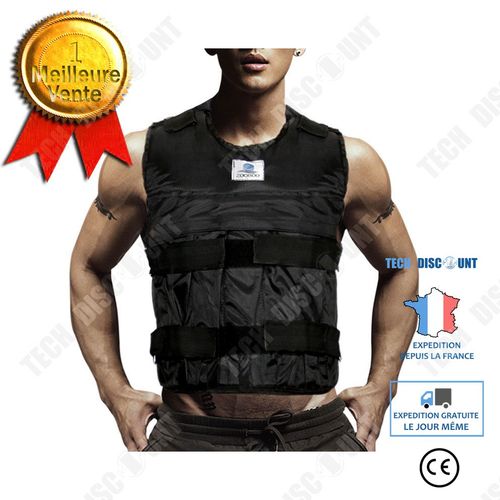 Gilet Lesté Musculation 50kg Ajustable Course Homme Femme Crossfit Boxe Fitness (Sans Les Poids) Exercices Entraînement Réglable