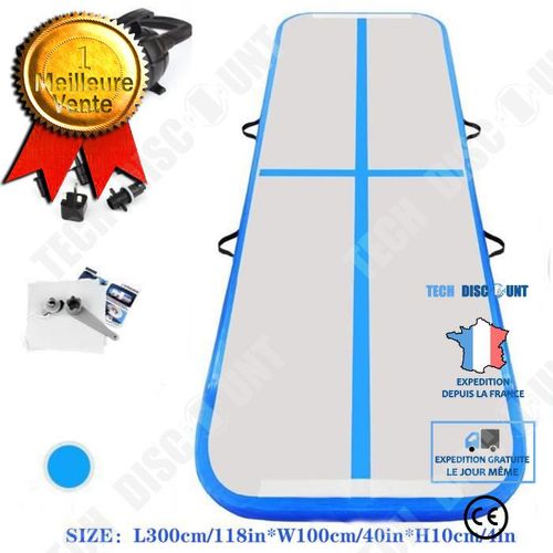 Livraison Gratuite 3 M Matelas De Gymnastique Gonflable Gym Dégringolade Air Piste Plancher Culbutant Air Piste Tapis ?Bleu
