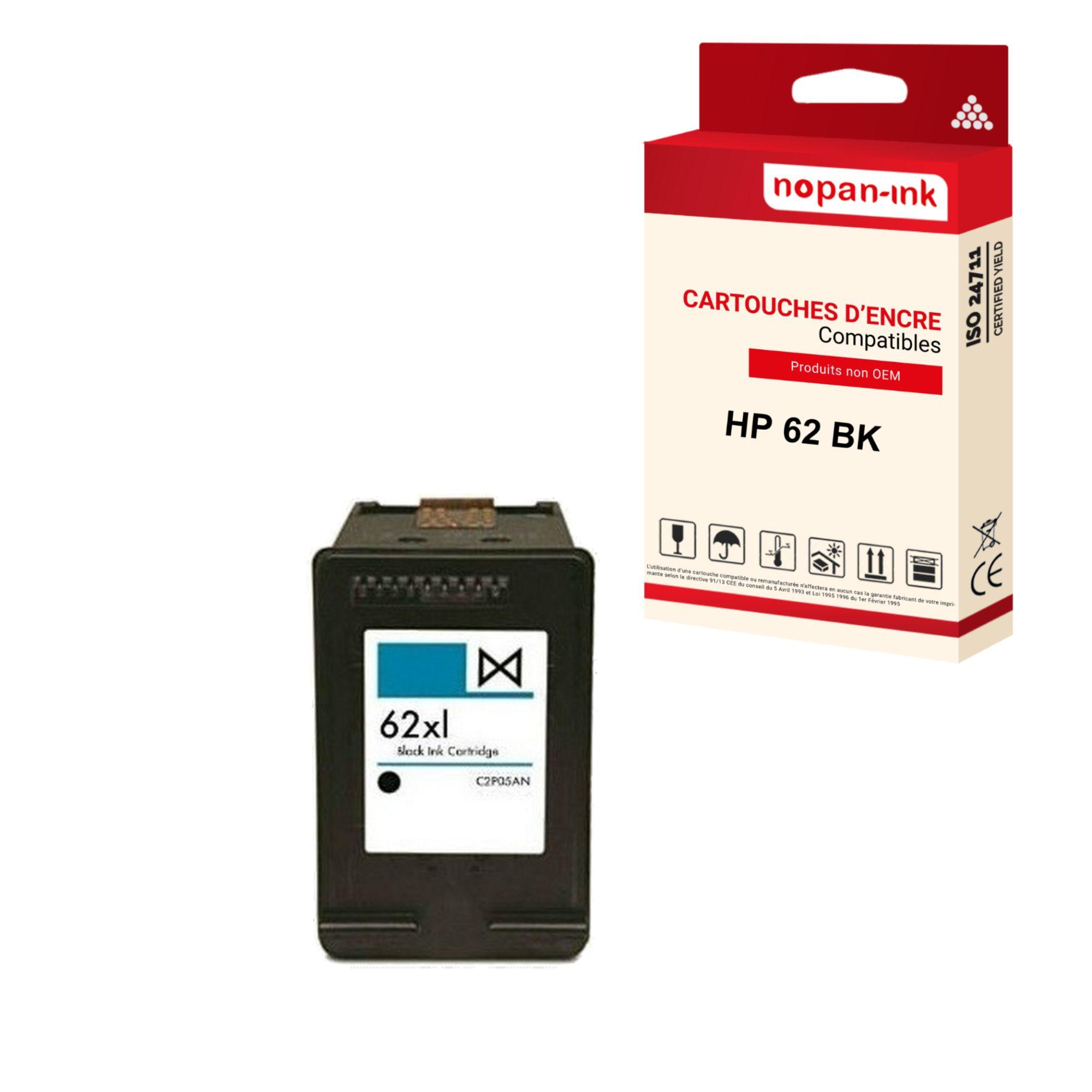 NOPAN-INK - x1 Cartouche compatible pour HP 62 XL 62XL Noir pour