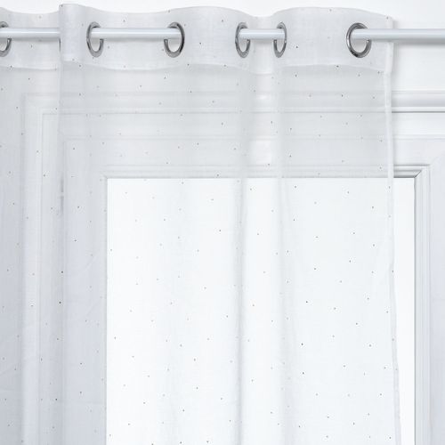 Voilage Design 3d Pois Couleur Or - 140 X 240 Cm - Blanc