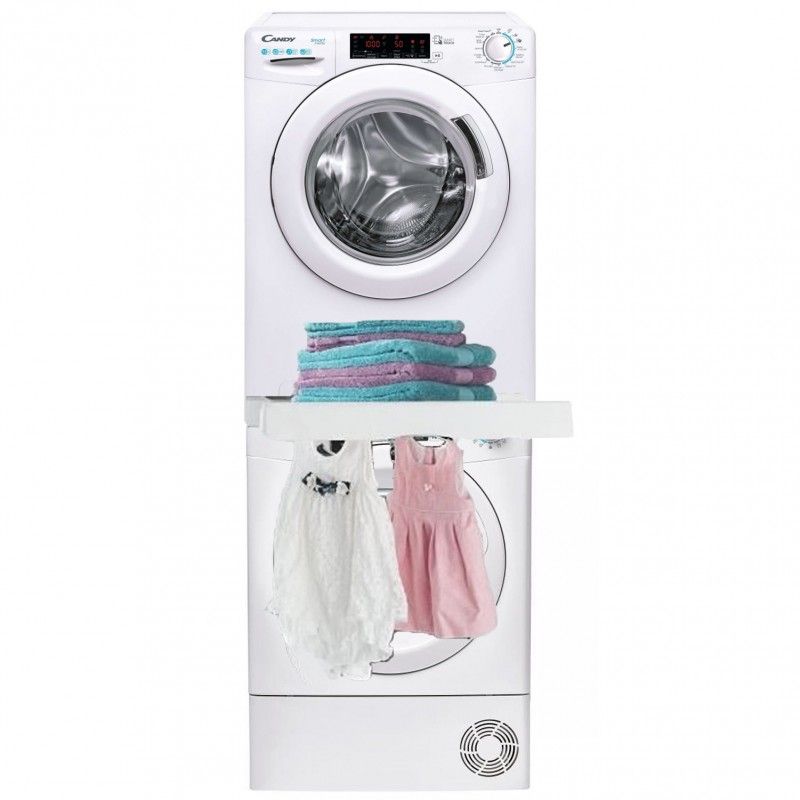 Pack CANDY Lave-Linge 13kg + Sèche-linge pompe à chaleur 11kg avec Kit de superposition