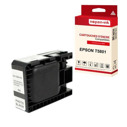 NOPAN-INK - x1 Cartouche compatibles pour EPSON T5801 (C13T580100) compatibles EPSON Epson Stylus Pro 3800 Stylus Pro 3880