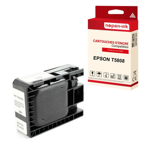 NOPAN-INK - x1 Cartouche compatibles pour EPSON T5808 (C13T580800) compatibles EPSON Epson Stylus Pro 3800 Stylus Pro 3880