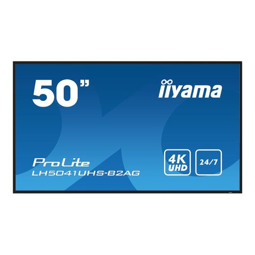 iiyama ProLite LH5041UHS-B2AG - Classe de diagonale 50" écran LCD rétro-éclairé par LED - signalisation numérique - avec lecteur multimédia SoC intégré - 4K UHD (2160p) 3840 x 2160 - noir...