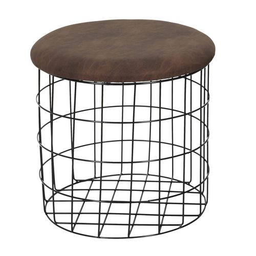Pouf Gignogne En Velour - Marron