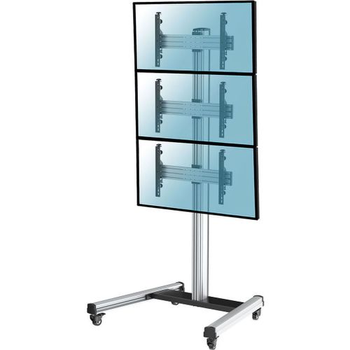 Pied TV Kimex Support à roulettes 3 écrans TV 40"- 65"