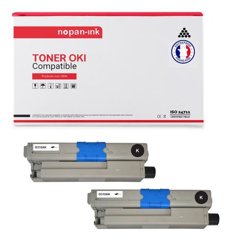 NOPAN-INK - x2 Toners - 44469803 (Noir) - Compatible pour OKI