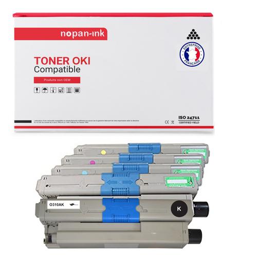 NOPAN-INK - x5 Toners - 44469803 (Noir x2 + Cyan + Magenta + Jaune) - Compatible pour OKI