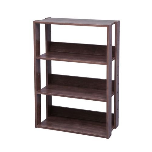 Iris Ohyama, Open Wood Rack Owr-600 Etagère 3 Casiers/Meuble De Rangement 3 Étages En Bois, Chêne Brun, L60 Cm