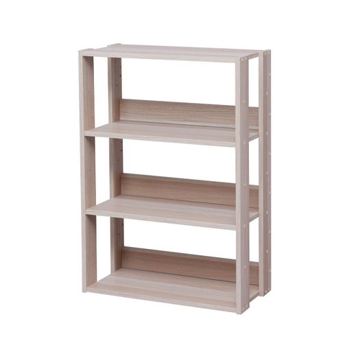 Iris Ohyama, Open Wood Rack Owr-600 Etagère 3 Casiers/Meuble De Rangement 3 Étages En Bois, Chêne Clair, L60 Cm